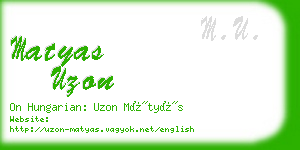 matyas uzon business card